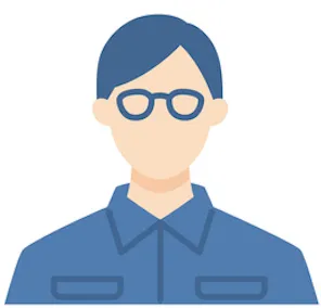 メガネをかけた男性作業員のイラスト